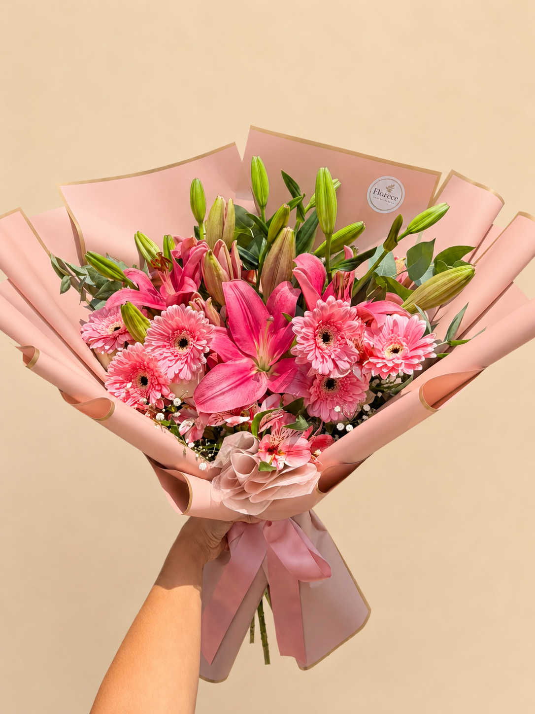 Lirios y gerberas