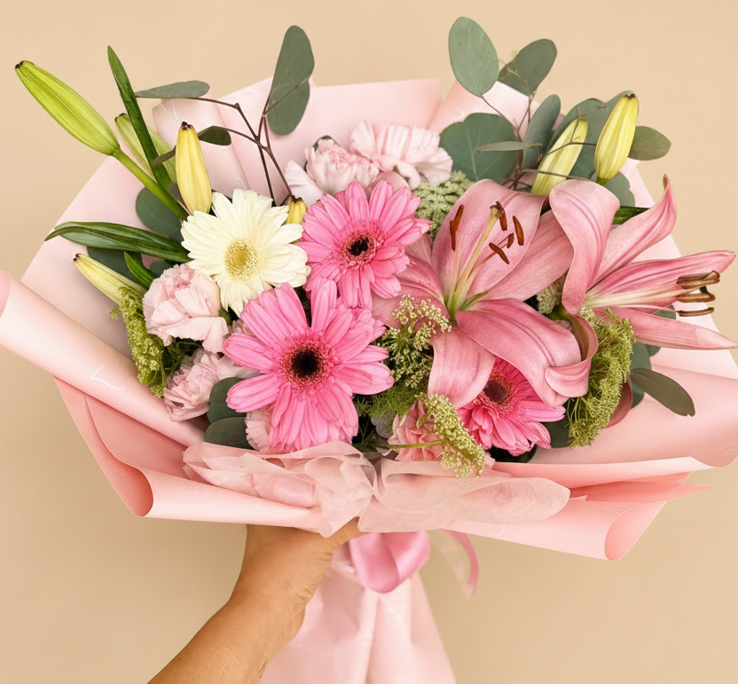 Mini Lirios y gerberas